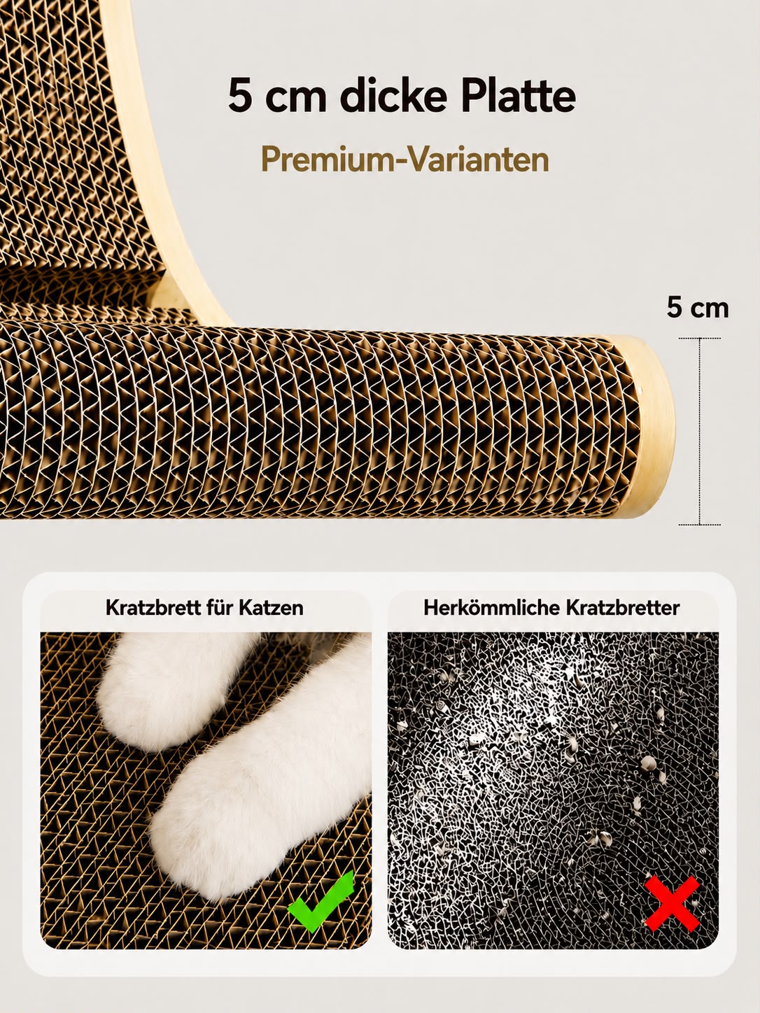 PawFlow Wand-Kratzbrett für Katzen – Robust, langlebig & platzsparend