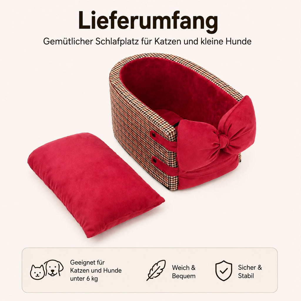 PawFlow Premium Autositz für Hunde & Katzen – Komfortbett für die Mittelkonsole