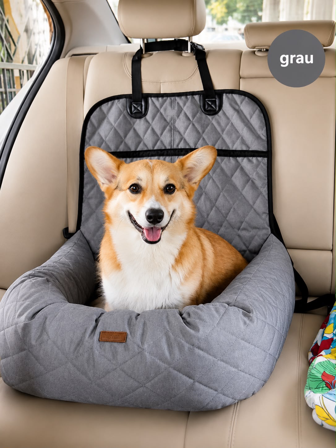 PawFlow 2-in-1 Autositz & Reisebett für Hunde und Katzen