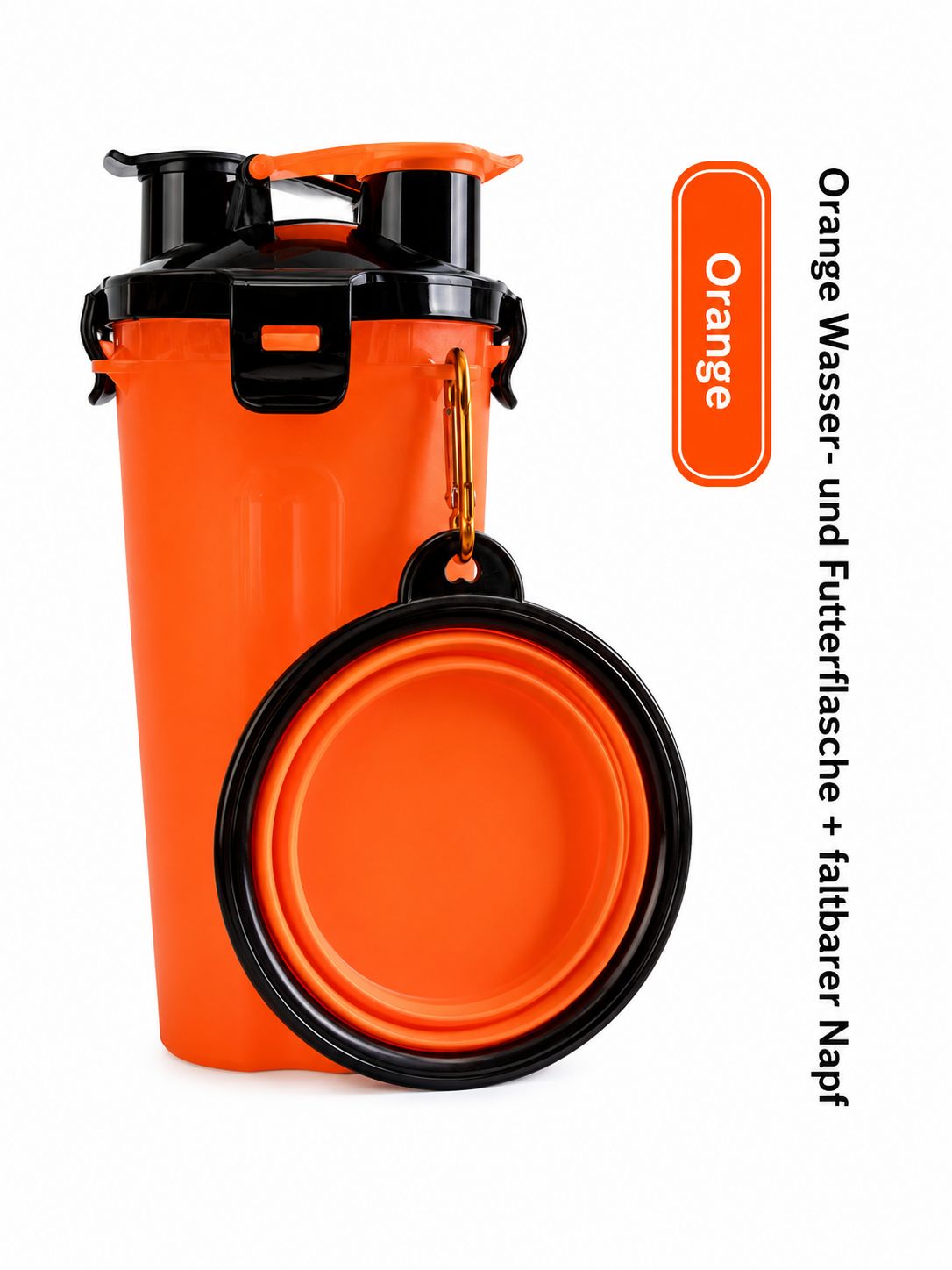 PawFlow™ Mobile Reise-Trinkflasche mit Faltnapf für Hunde & Katzen – Trinken unterwegs leicht gemacht