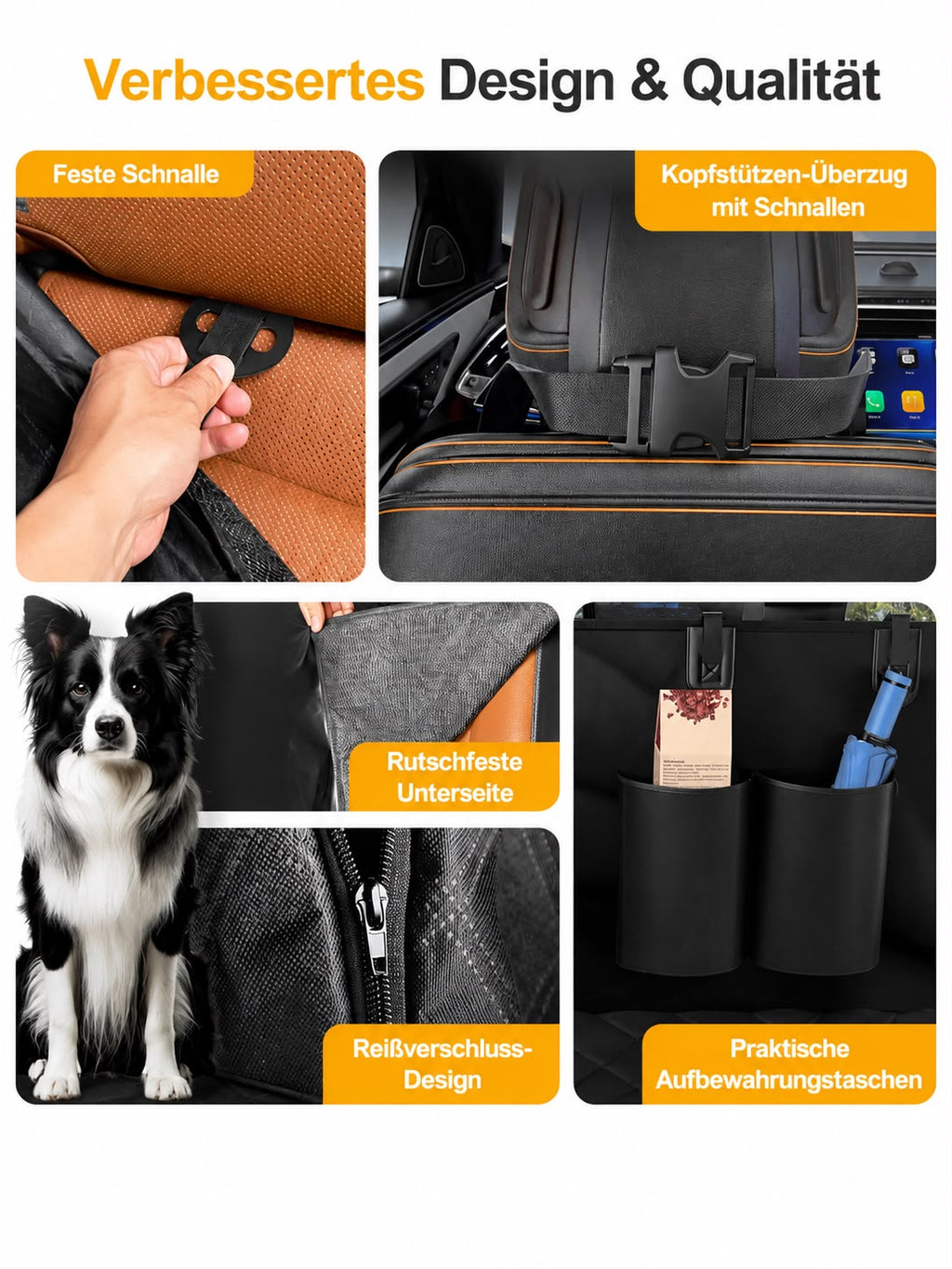 PawFlow Auto-Rücksitzschutz Premium – Wasserdichte Hundedecke für die Rückbank