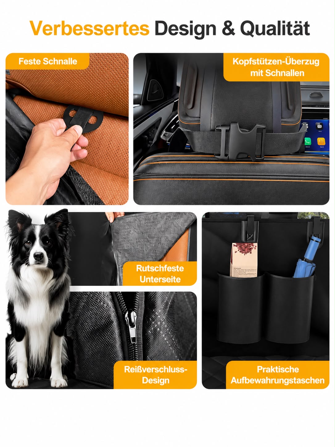 PawFlow Auto-Rücksitzschutz Premium – Wasserdichte Hundedecke für die Rückbank