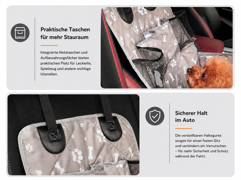 PawFlow Haustier-Autositz mit Seitenschutz