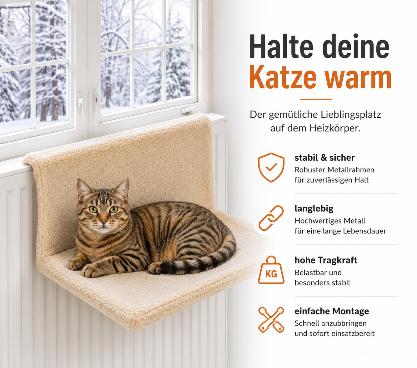 PawFlow Premium Heizkörper-Katzenbett