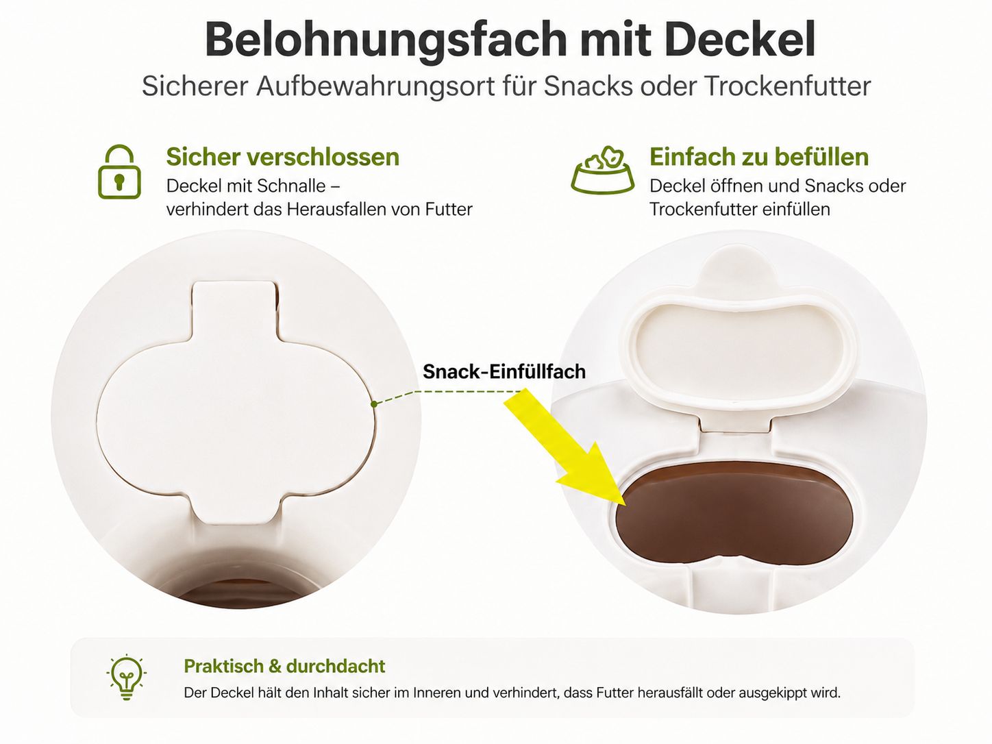 PawFlow™ Interaktiver Ballwurf- & Belohnungsautomat mit Futterschalen