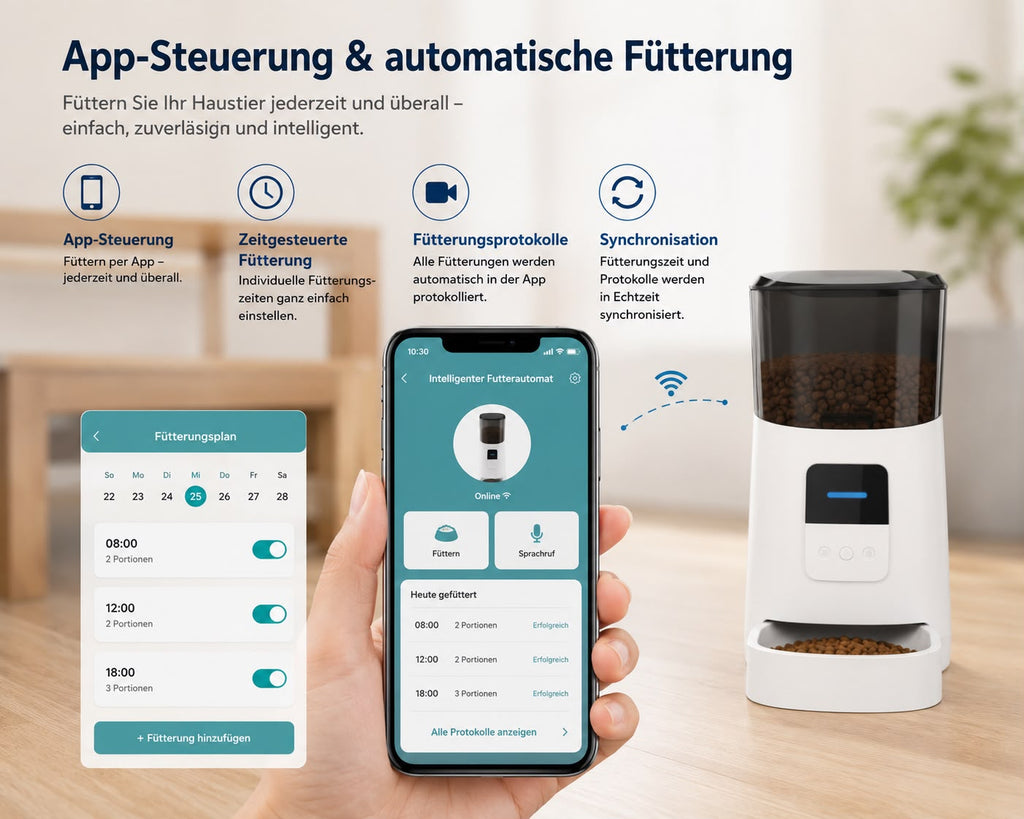PawFlow SmartFeed – Automatischer Futterspender 6 L mit App-Steuerung