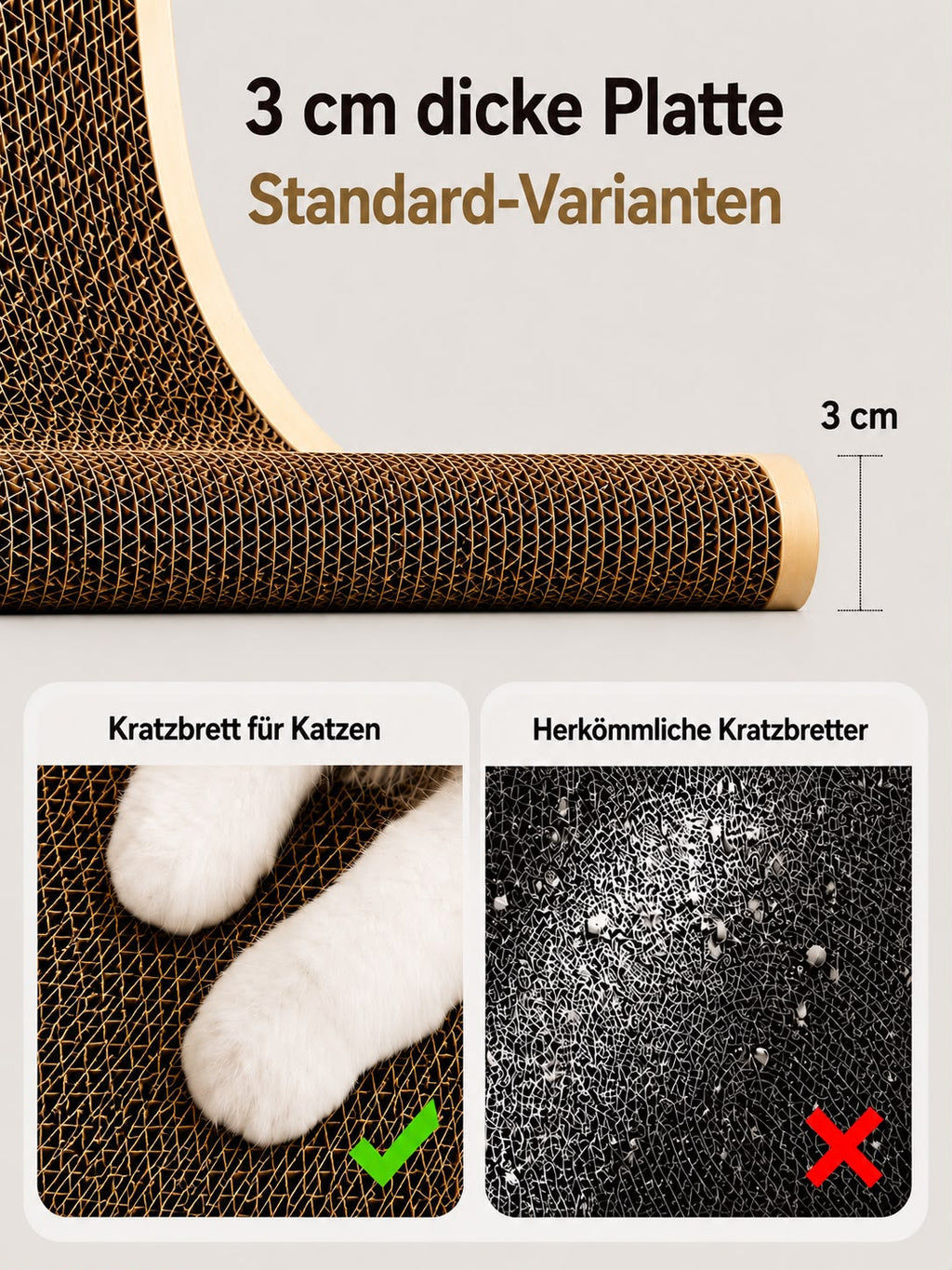 PawFlow Wand-Kratzbrett für Katzen – Robust, langlebig & platzsparend