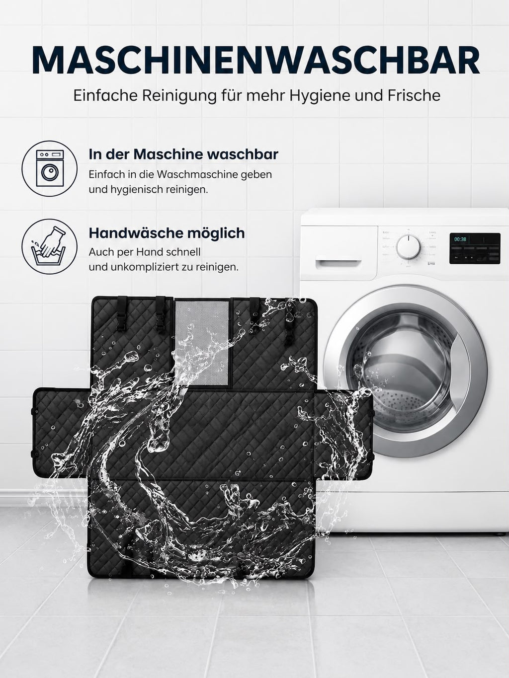 PawFlow Premium Hunde-Sitzschutz für die Rückbank