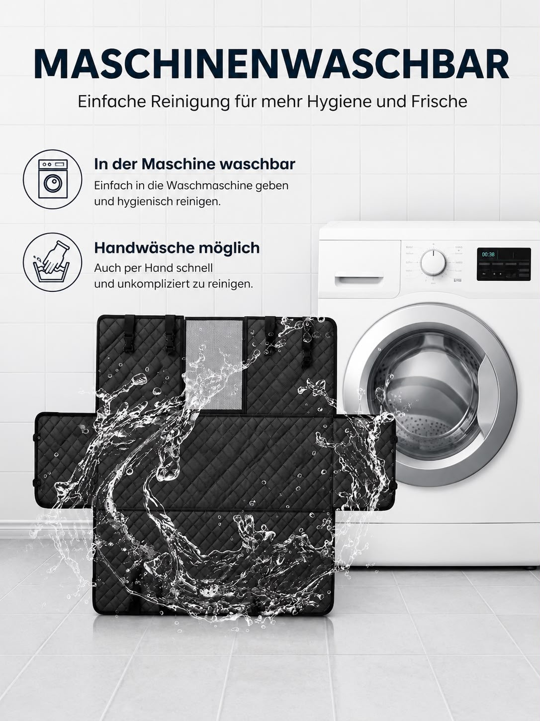 PawFlow Premium Hunde-Sitzschutz für die Rückbank