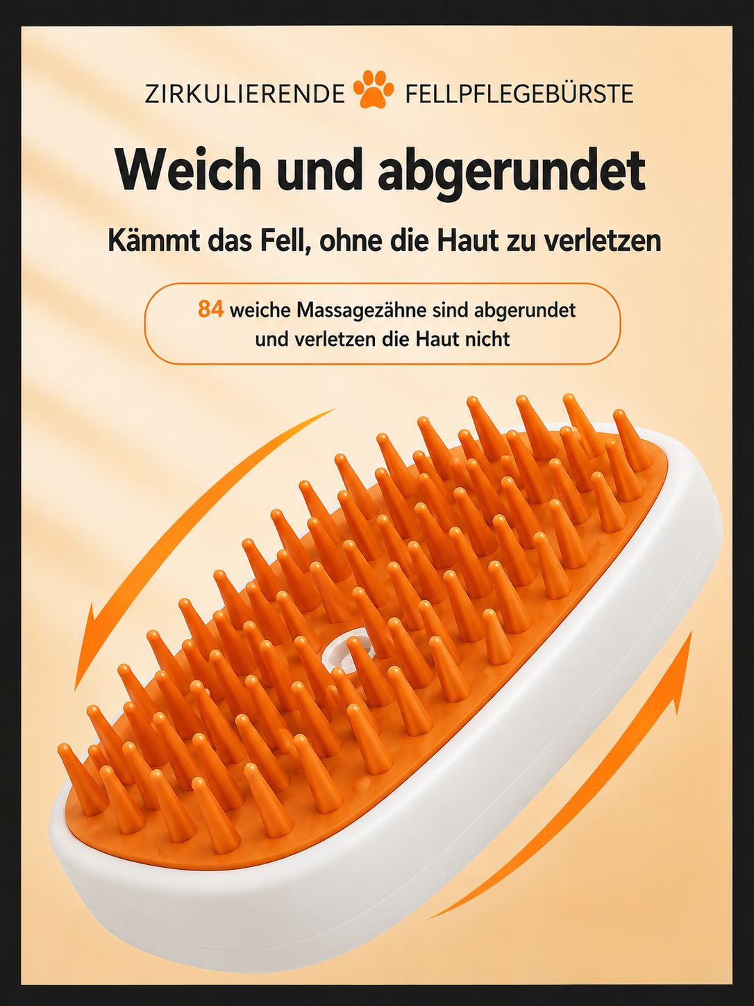 PawFlow Fellpflegebürste mit Sprühfunktion für Hunde & Katzen