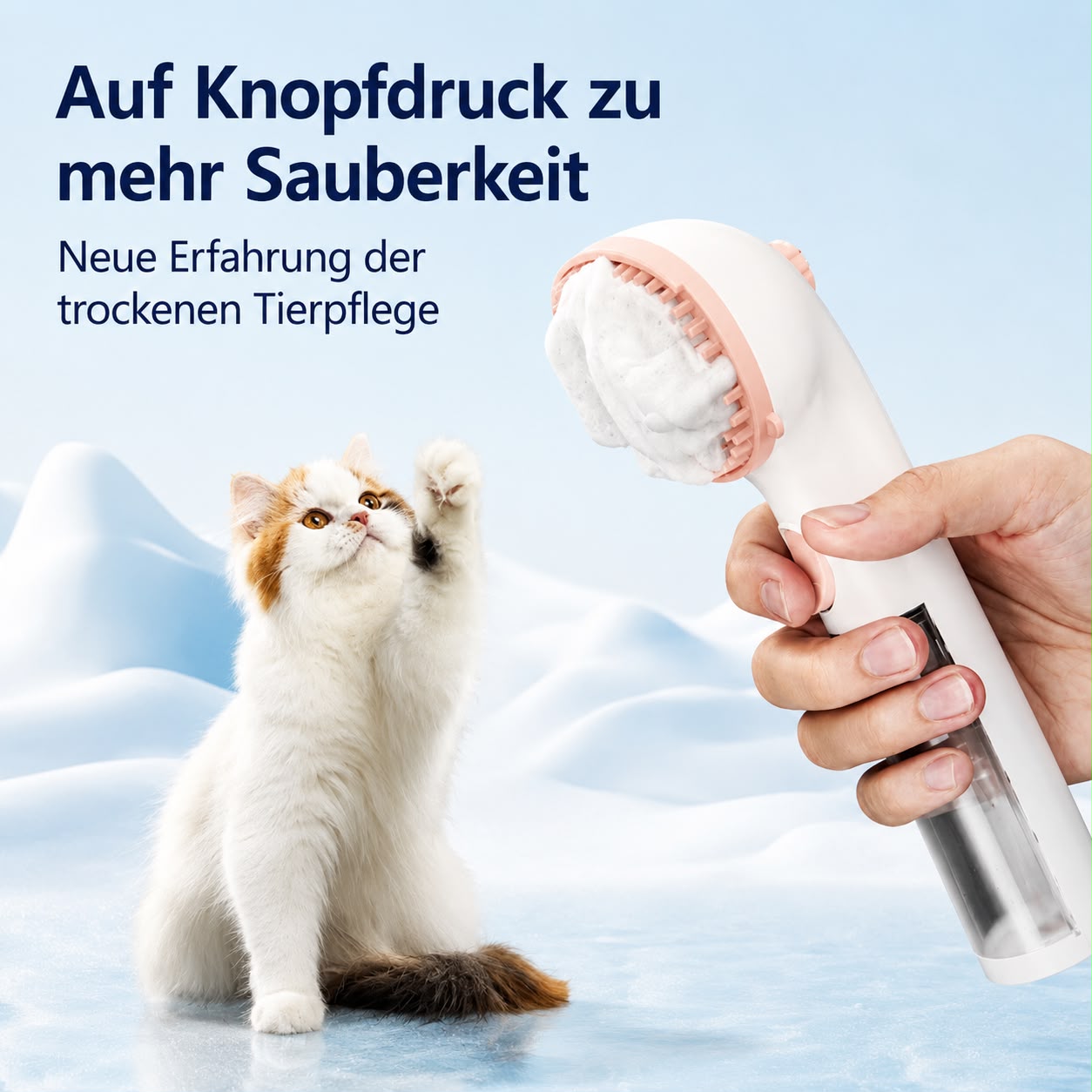 PawFlow 3-in-1 Dampfbürste für Hunde & Katzen – Reinigen, Massieren & Entfilzen