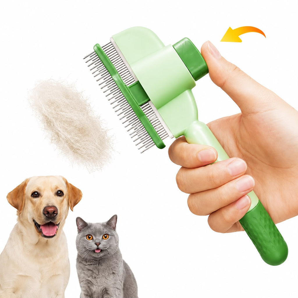 PawFlow Selbstreinigender Premium-Fellkamm für Hunde & Katzen