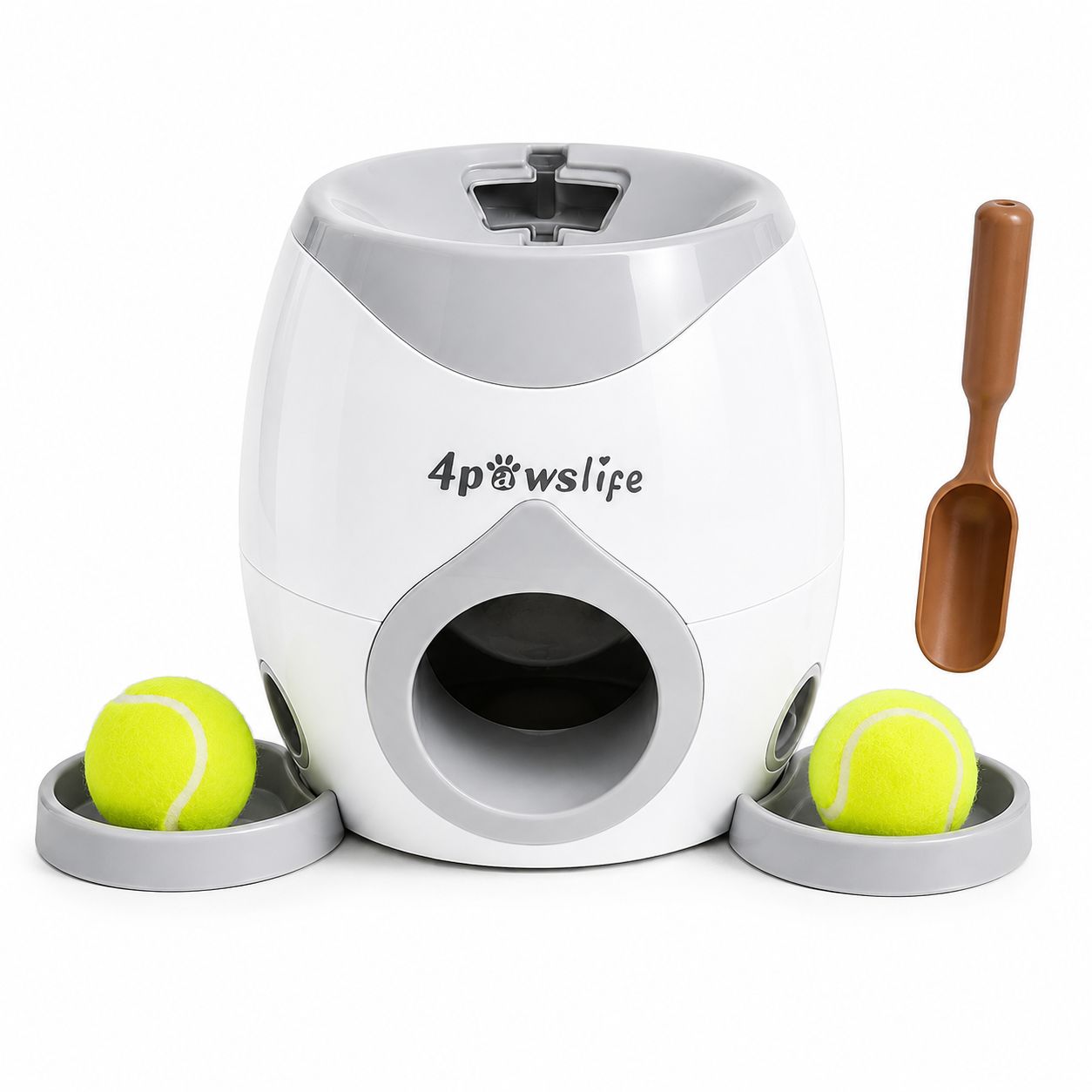 PawFlow™ Interaktiver Ballwurf- & Belohnungsautomat mit Futterschalen