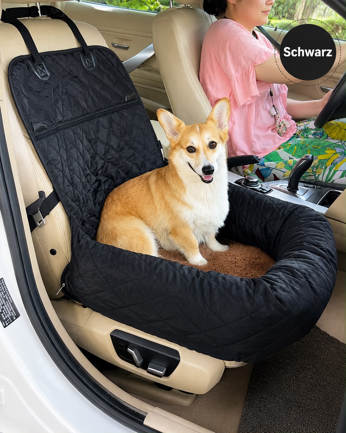 PawFlow 2-in-1 Autositz & Reisebett für Hunde und Katzen