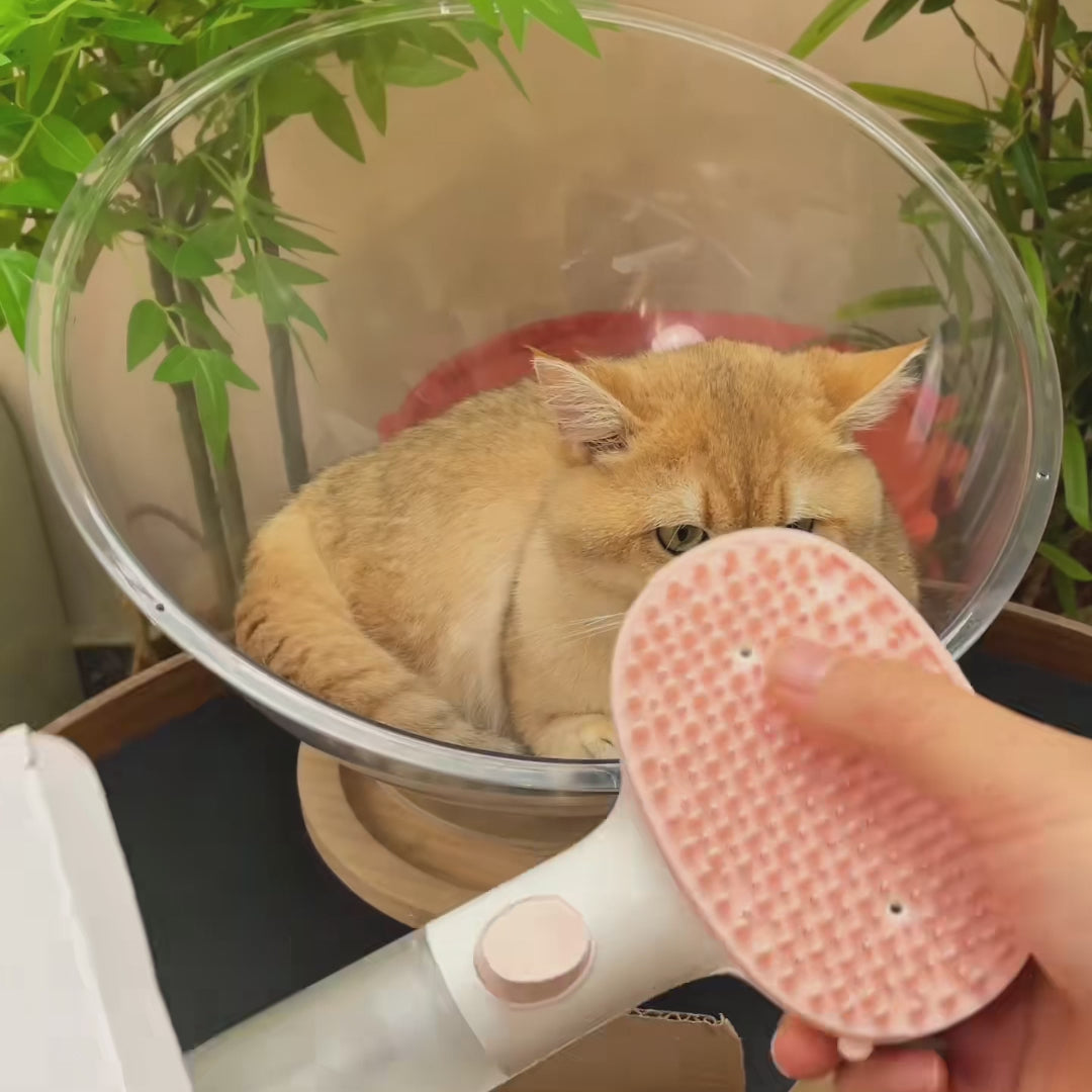 PawFlow 3-in-1 Dampfbürste für Hunde & Katzen – Reinigen, Massieren & Entfilzen
